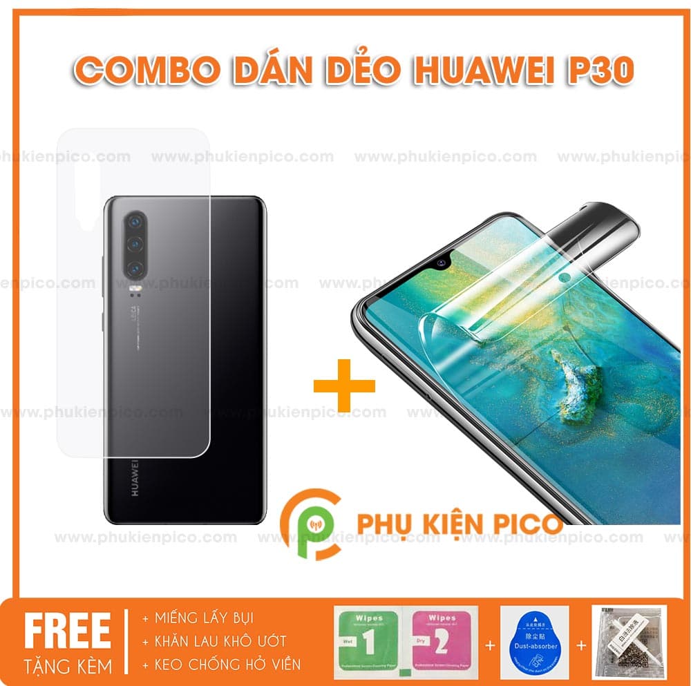 Combo miếng dán màn hình và mặt lưng Huawei P30
