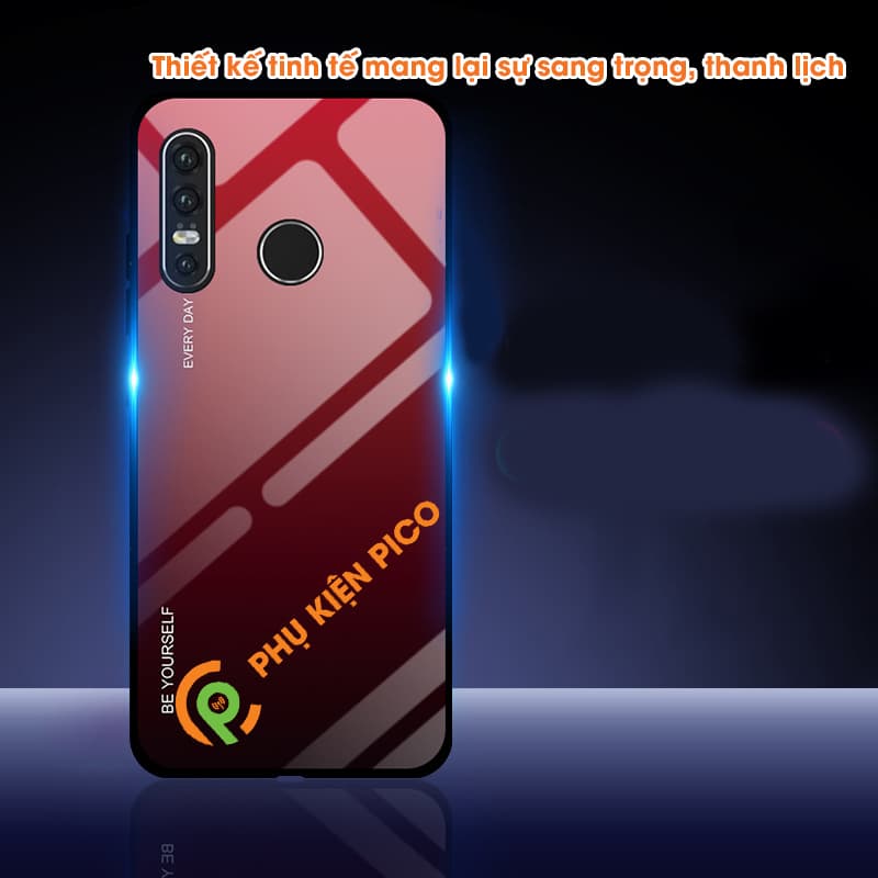 Ốp lưng Huawei P30 Lite mặt kính màu Gradient - 9