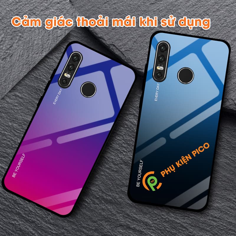 Ốp lưng Huawei P30 Lite mặt kính màu Gradient - 5