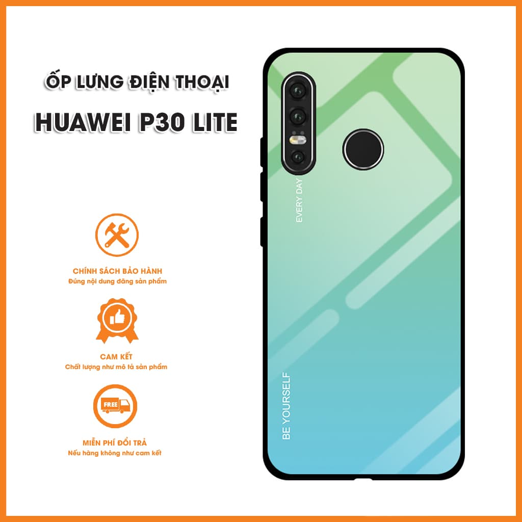 Ốp lưng Huawei P30 Lite mặt kính màu Gradient - 4