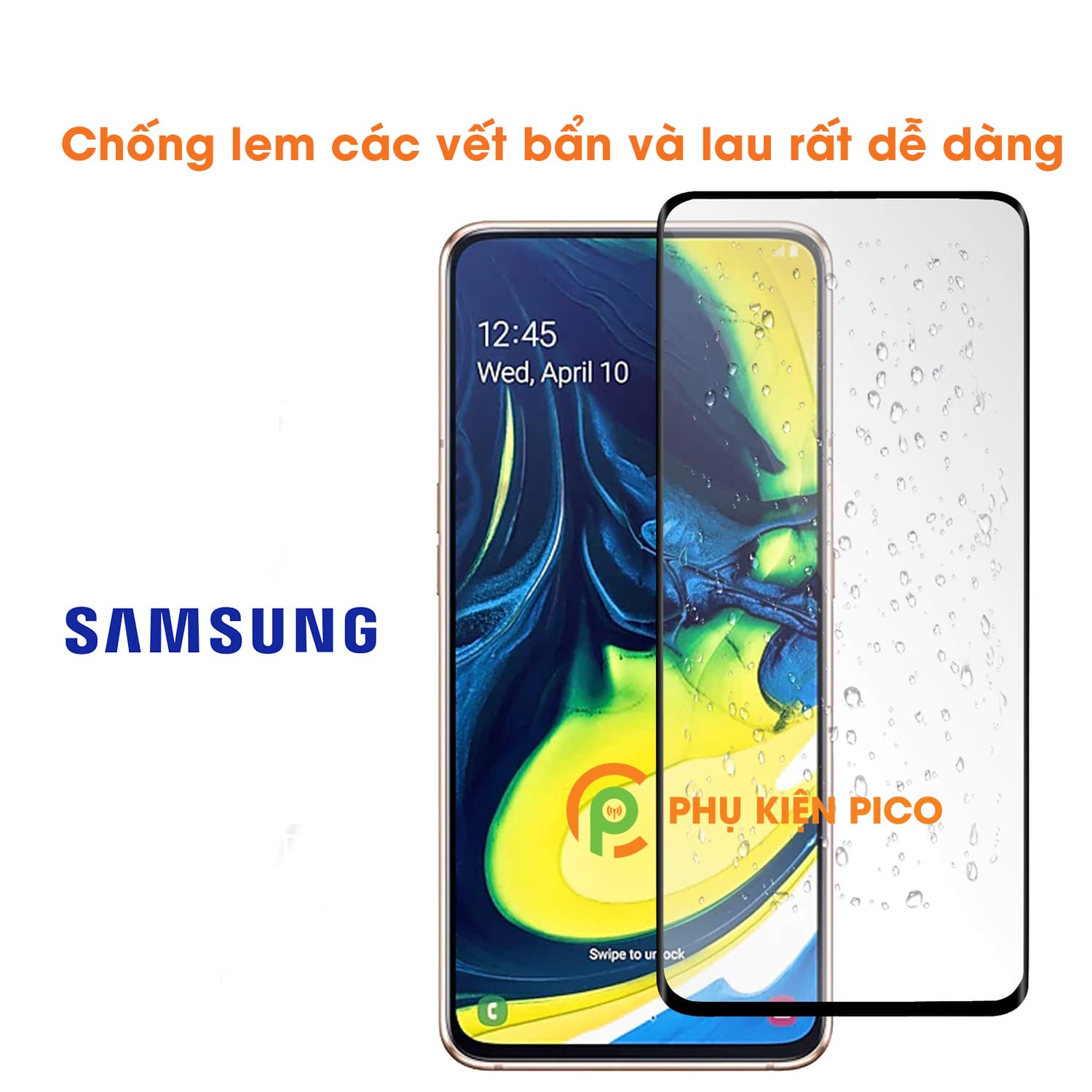 Kính cường lực Samsung Galaxy A80 full viền độ cứng 9H - 2