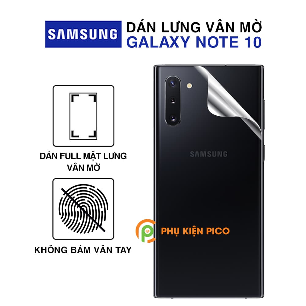 Dán lưng Samsung Galaxy Note 10 chống bám vân tay dẻo vân mờ