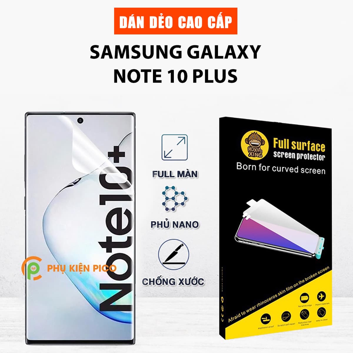Dán màn hình Samsung Galaxy Note 10 Plus PPF dẻo trong suốt full viền