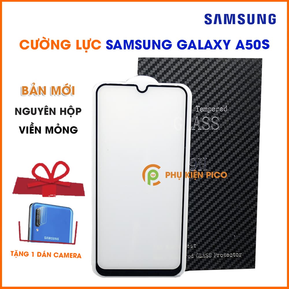 Kính cường lực Samsung Galaxy A50s bản mới viền siêu mỏng độ cứng 9H