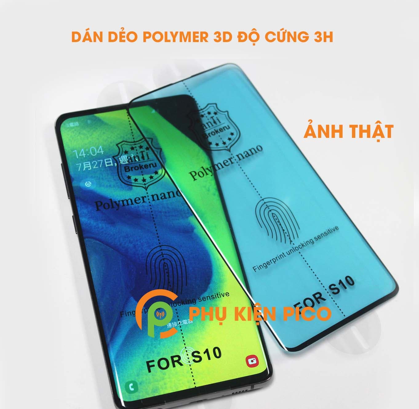 Kính cường lực dẻo Samsung Galaxy S10 full viền cong 3D độ cứng 3H Polymer Nano - 2