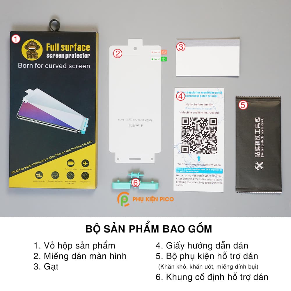 Dán màn hình Samsung Note 10 full màn hình trong suốt chính hãng Moxiao Xing - 8