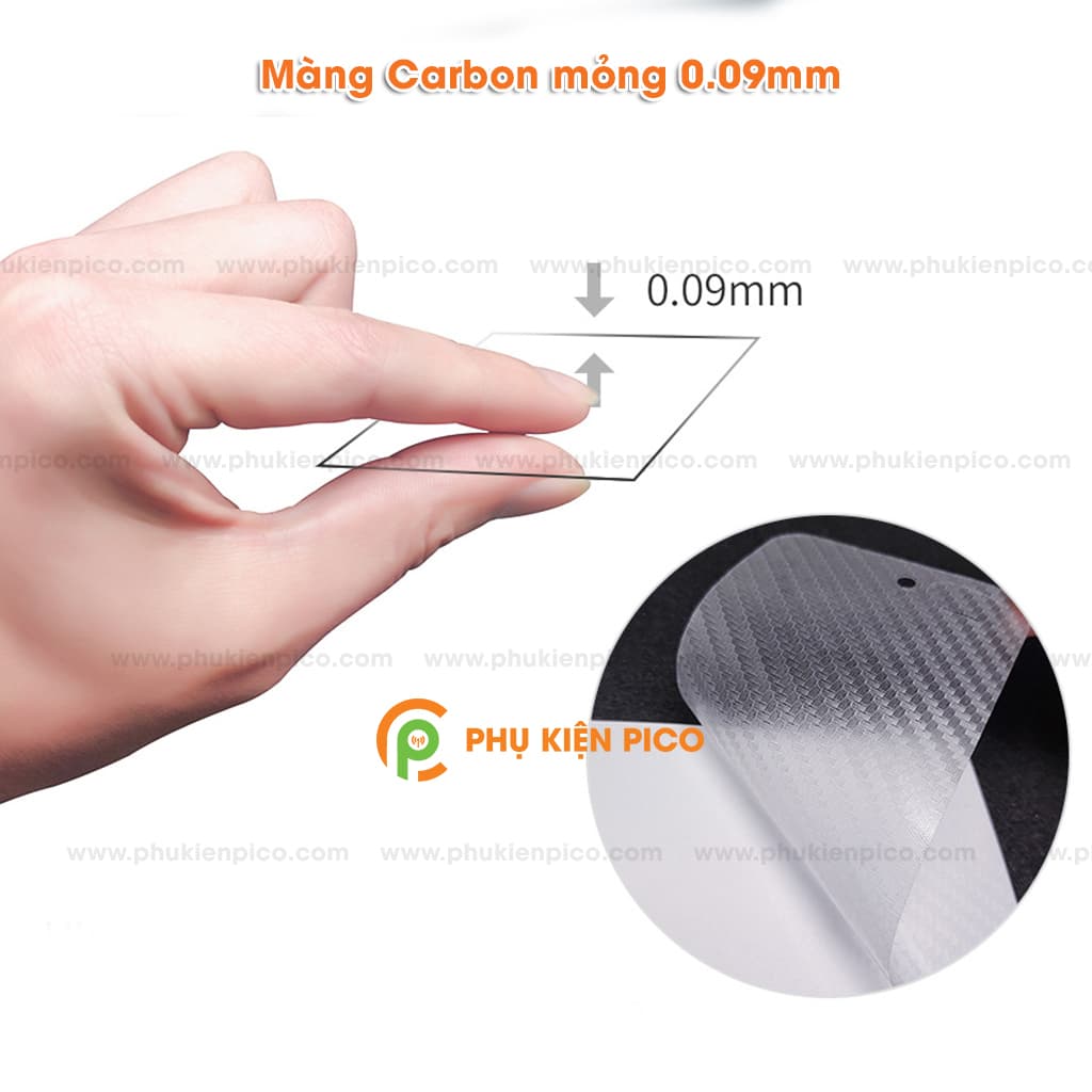 Dán mặt lưng Samsung Galaxy A70 vân Carbon 3D bảo vệ full mặt sau - 4