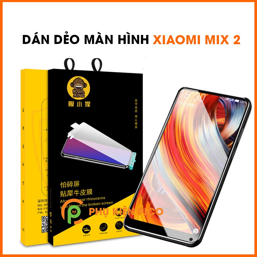 Dán màn hình Xiaomi Mi Mix 2 trong suốt full màn hình full box