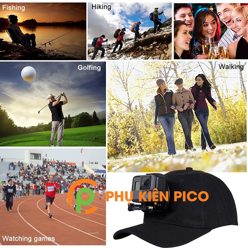 Mũ lưỡi trai thể thao gắn GoPro, Action Cam, Camera hành trình - 3