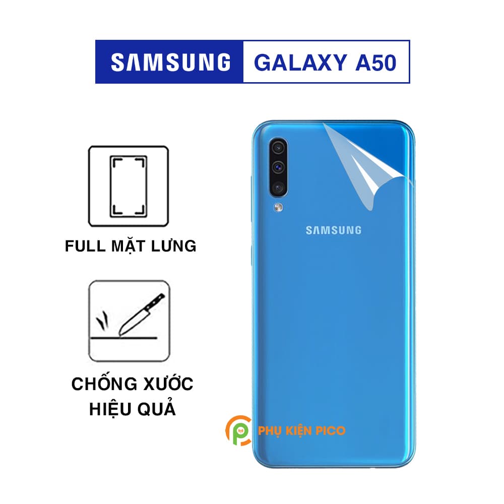Dán lưng Samsung A50 full mặt lưng trong suốt PPF tự phục hồi vết xước