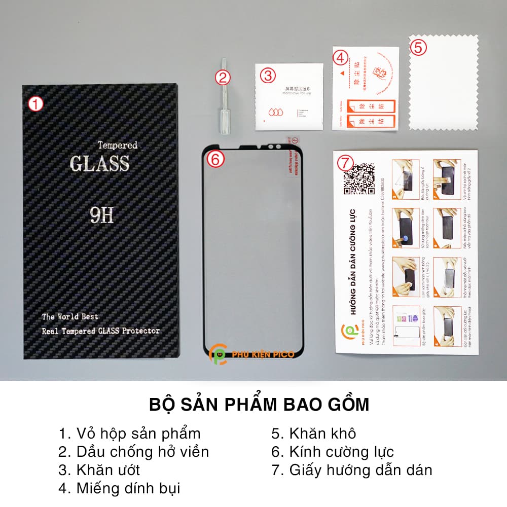 Kính cường lực Vsmart Live full màn hình viền đen siêu mỏng độ cứng 9H - 6