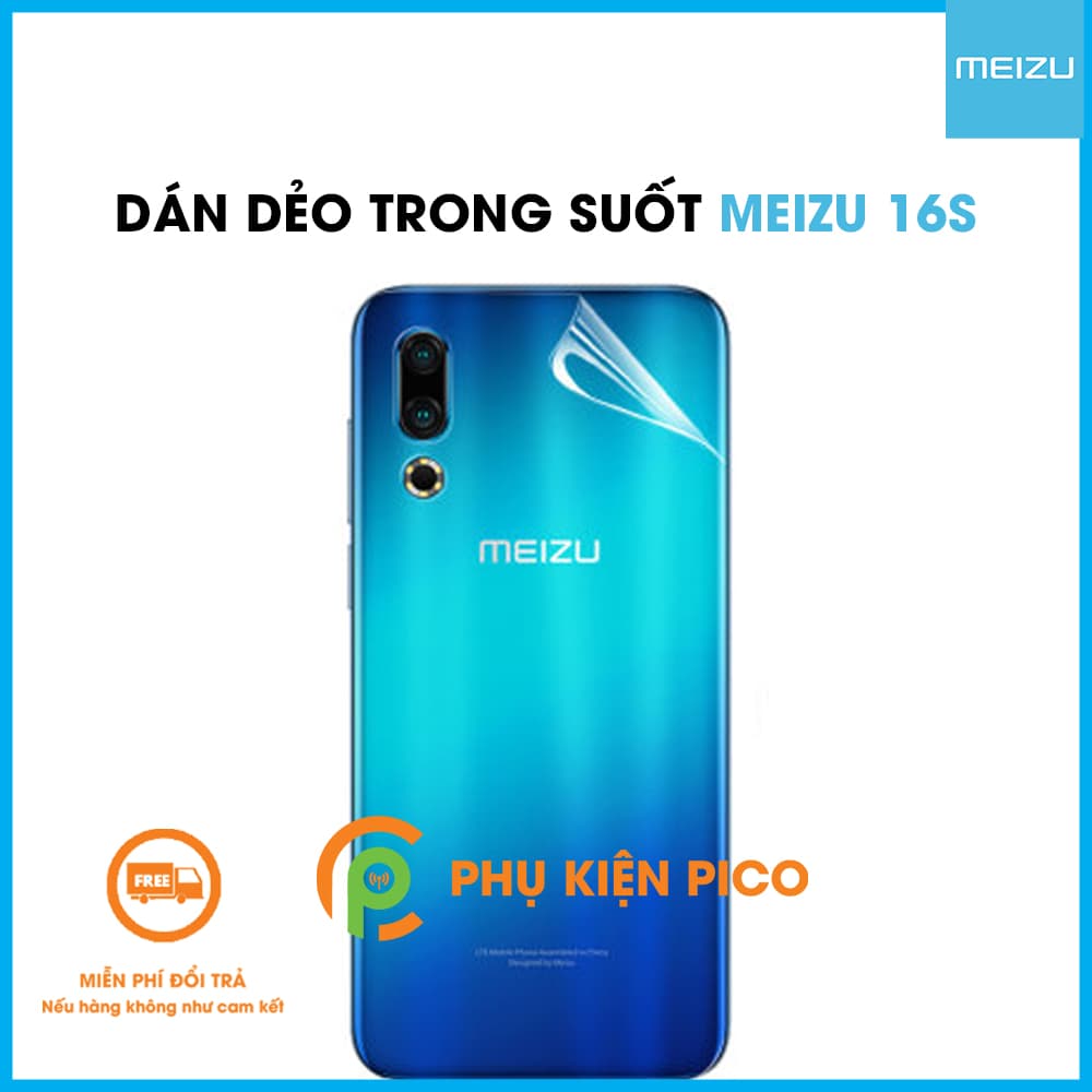 Dán mặt lưng Meizu 16S cao cấp PPF dẻo trong suốt