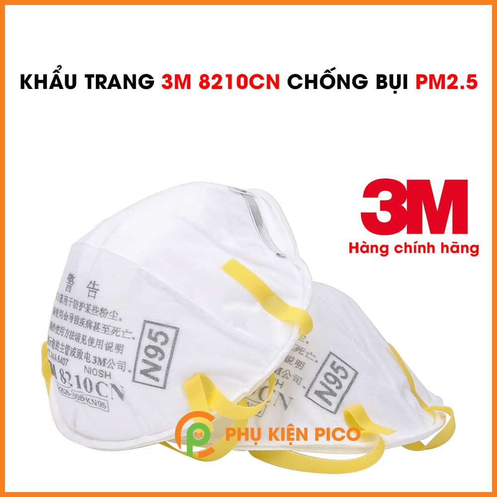 Khẩu trang 3M N95 chống bụi siêu mịn PM2.5 kháng khuẩn bảo vệ sức khỏe (8210CN)