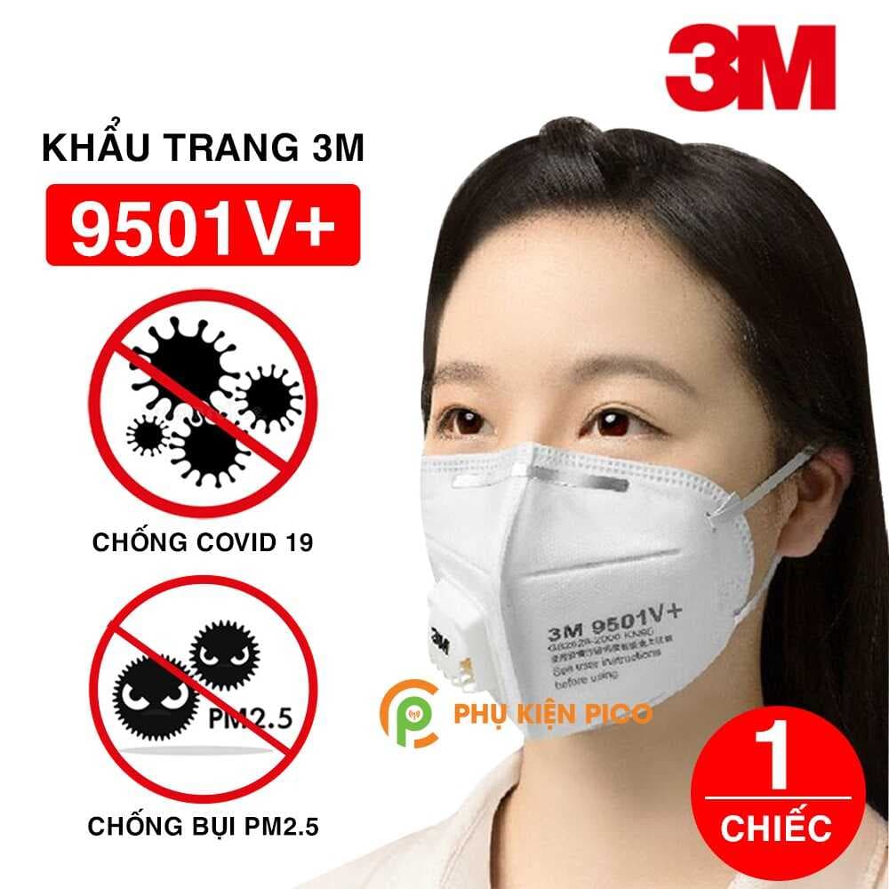 Khẩu trang 3M 9501V+ KN95 có thể lọc bụi siêu mịn 2.5PM