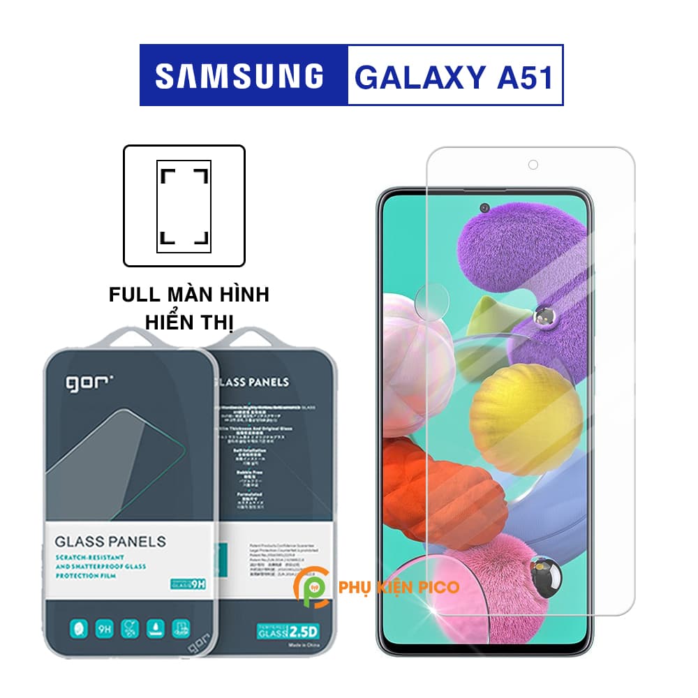 Kính cường lực Samsung A51 full màn hình chính hãng Gor