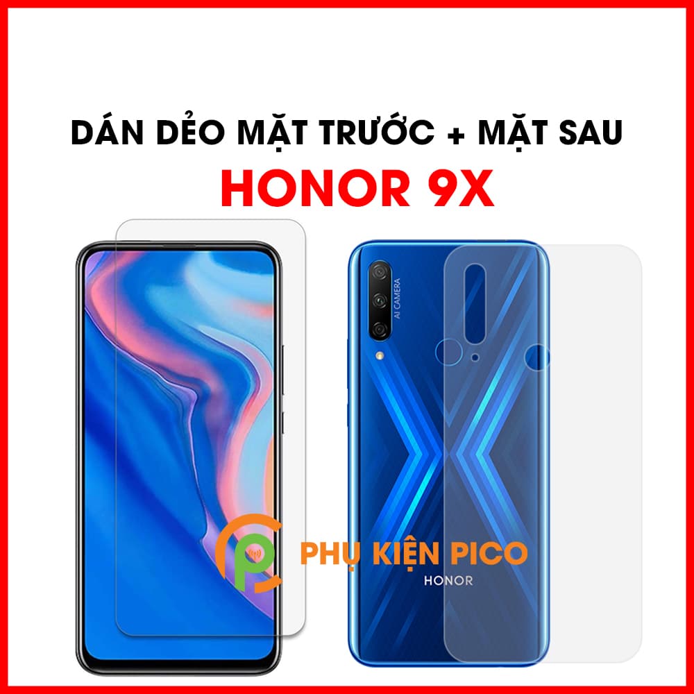 Dán màn hình Honor 9x và dán lưng Honor 9x dẻo trong suốt cao cấp PPF Combo2