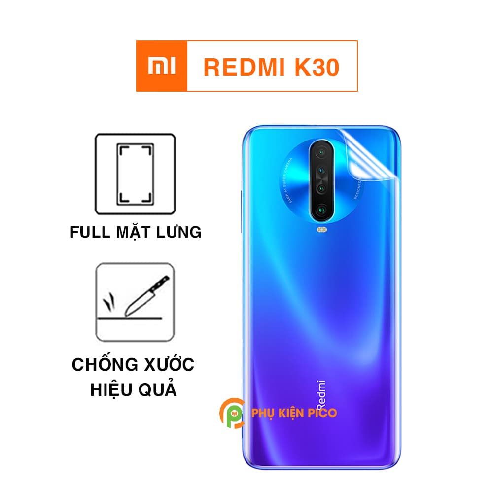 Dán lưng Redmi K30 full mặt lưng trong suốt PPF tự phục hồi vết xước