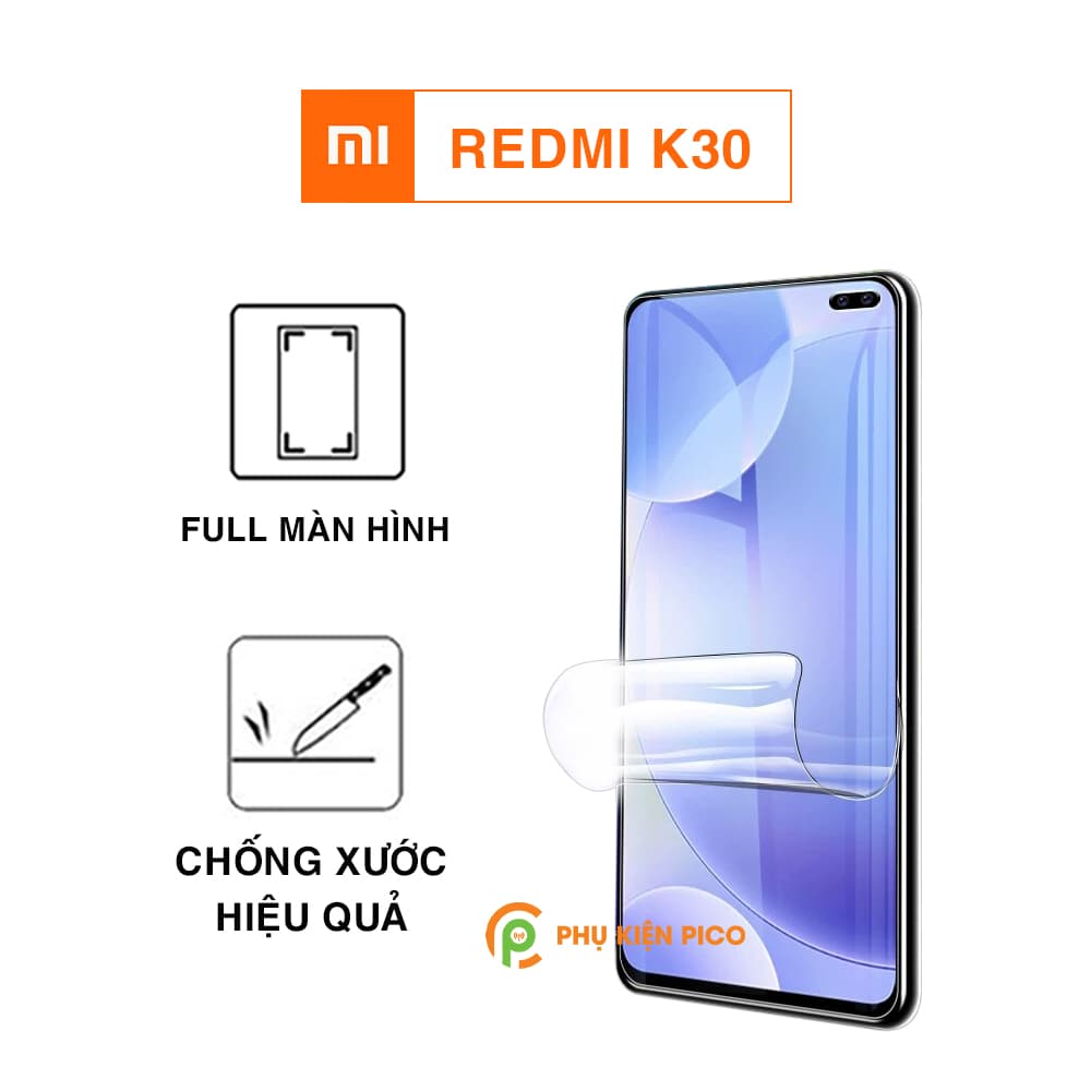 Dán màn hình Redmi K30 full màn dẻo trong suốt PPF tự phục hồi vết xước