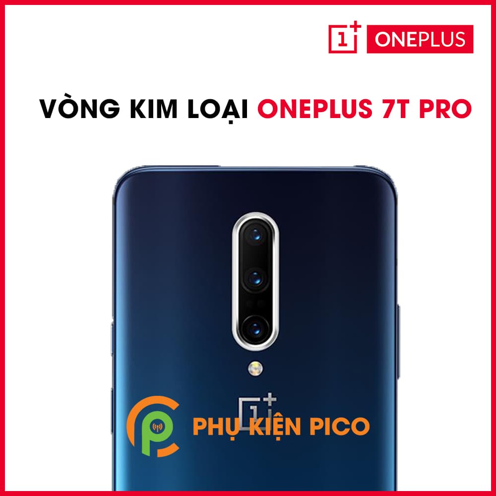 Vòng bảo vệ camera Oneplus 7T Pro ốp viền màu bạc