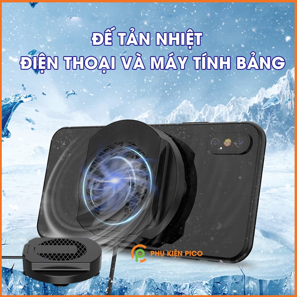 Đế tản nhiệt điện thoại và máy tính bảng có quạt siêu mát gấp gọn