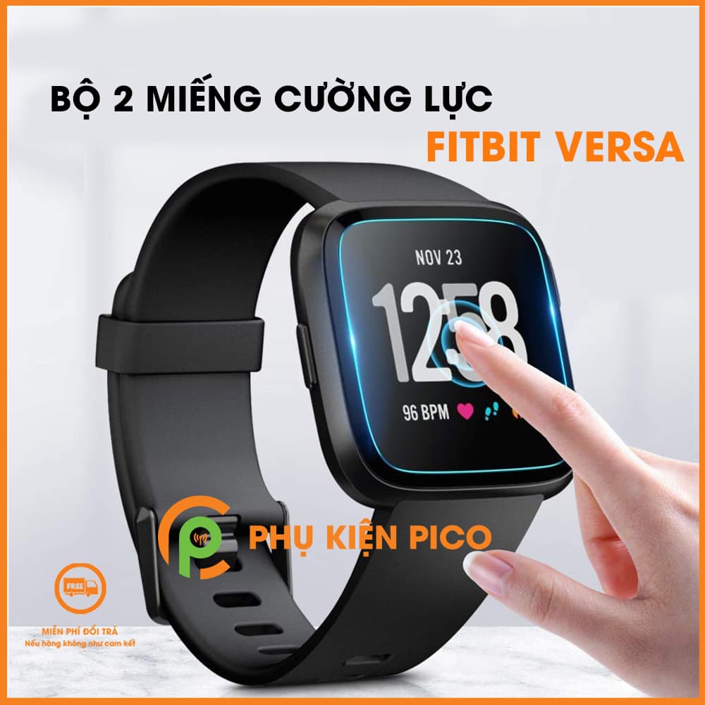 Cường lực Fitbit Versa 34mm bộ 2 cái trong suốt full màn hình
