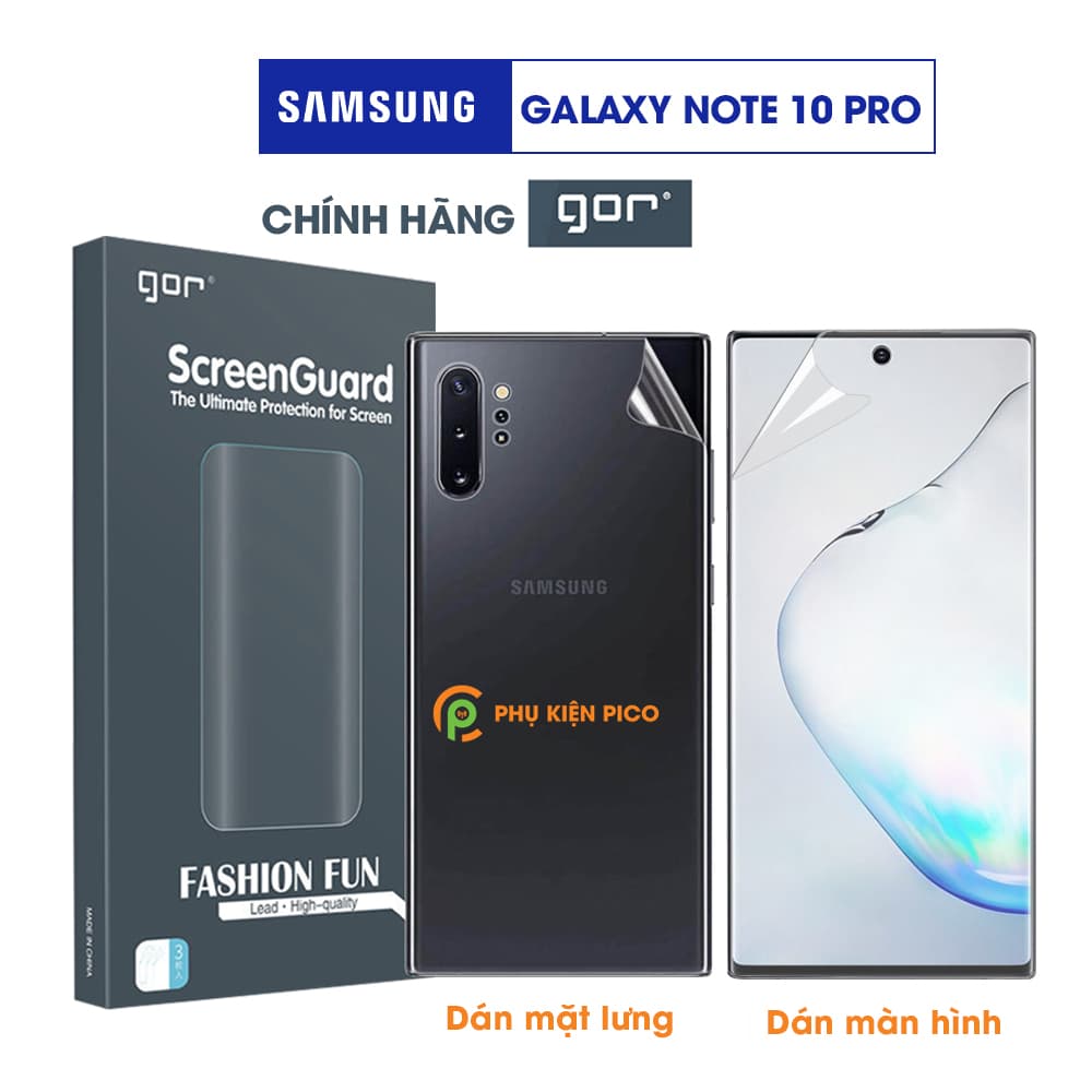 Dán màn hình và dán lưng Samsung Note 10 Pro chính hãng Gor PPF