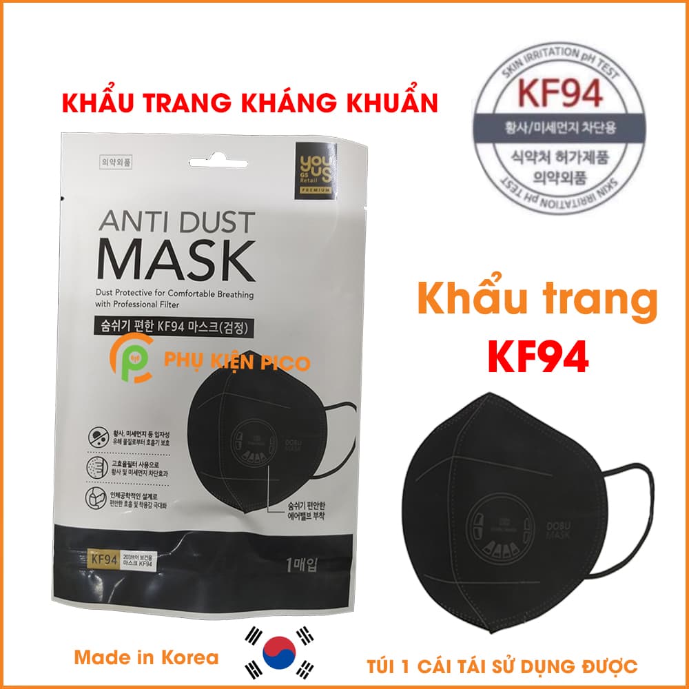 Khẩu trang kháng khuẩn chống bụi mịn KF94 Hàn Quốc mã 8