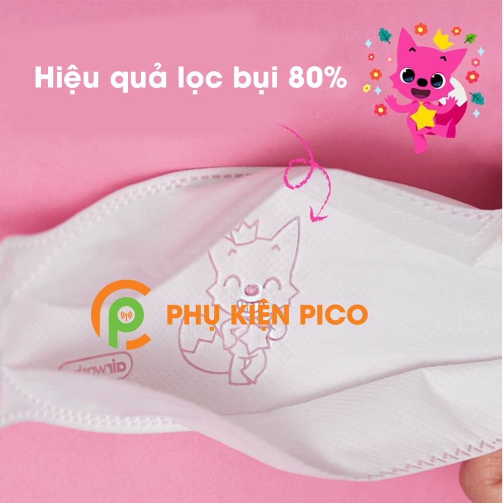 Khẩu trang kháng khuẩn chống bụi mịn Pink Fong KF80 trẻ em Mã 7 - 2