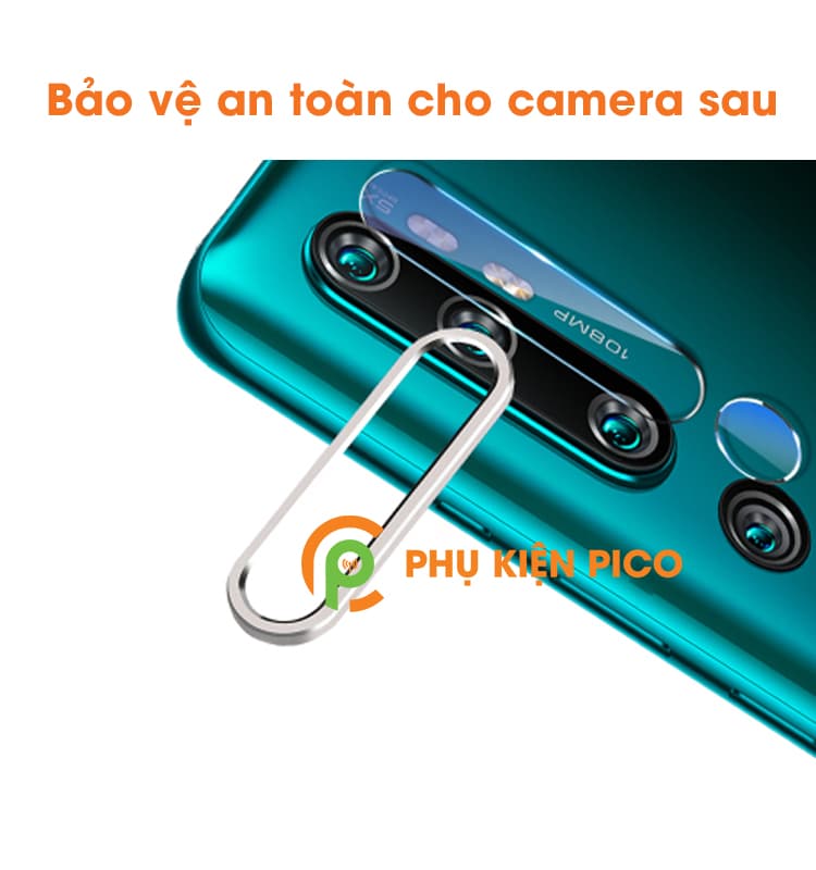 Vòng bảo vệ camera Xiaomi CC9 Pro - Ốp viền camera Xiaomi CC9 Pro màu bạc - 3