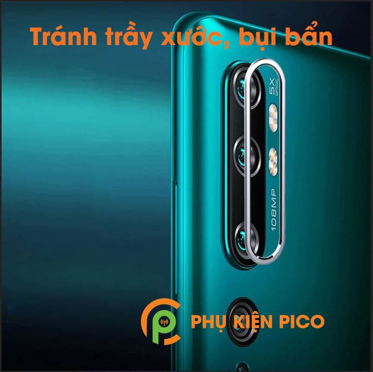 Vòng bảo vệ camera Xiaomi CC9 Pro - Ốp viền camera Xiaomi CC9 Pro màu bạc - 4