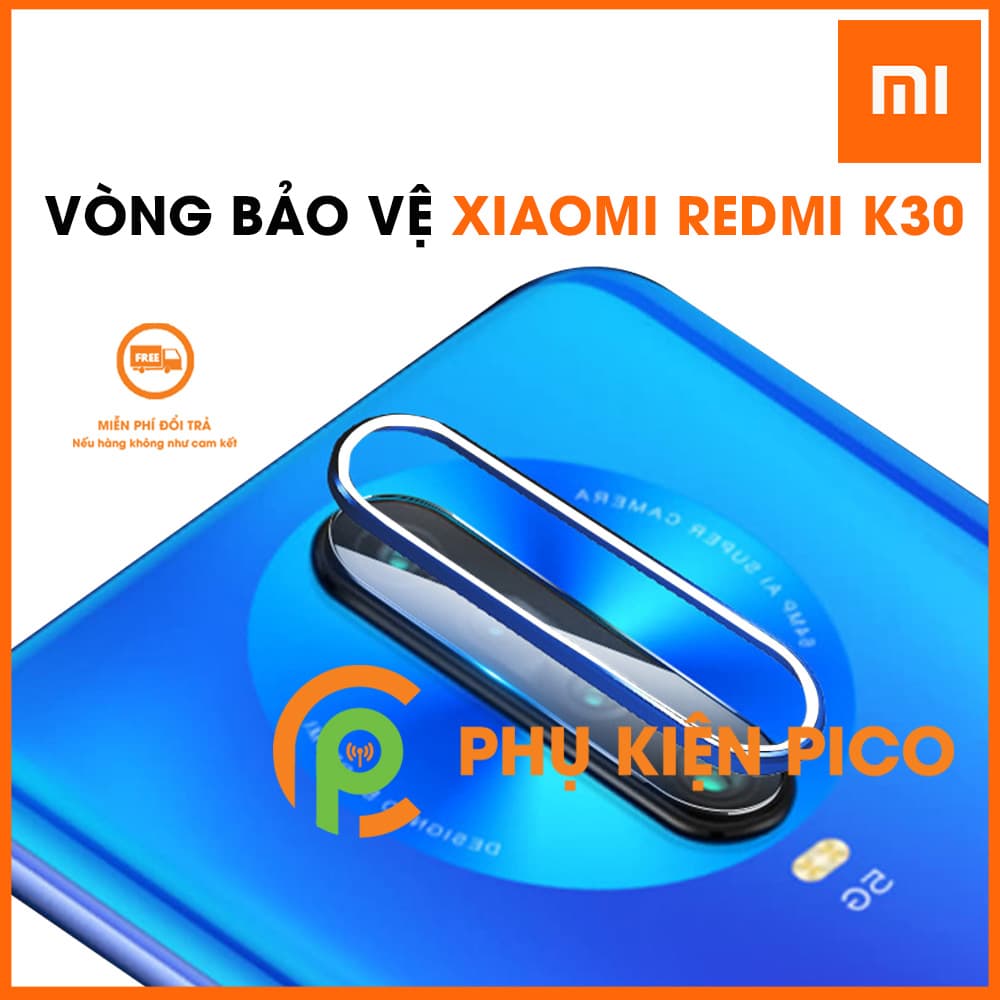 Ốp viền camera Xiaomi Redmi K30 chống xước bảo vệ camera màu xanh