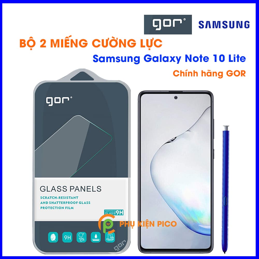 Cường lực Samsung Galaxy Note 10 Lite chính hãng Gor trong suốt bộ 2 chiếc