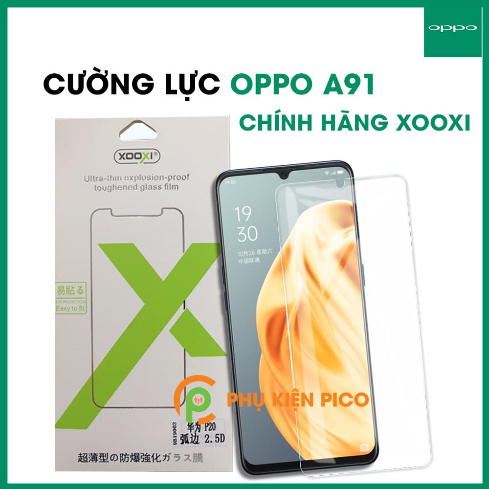 Cường lực Oppo A91 chính hãng Xooxi trong suốt viền cong 2.5D – Kính cường lực A91