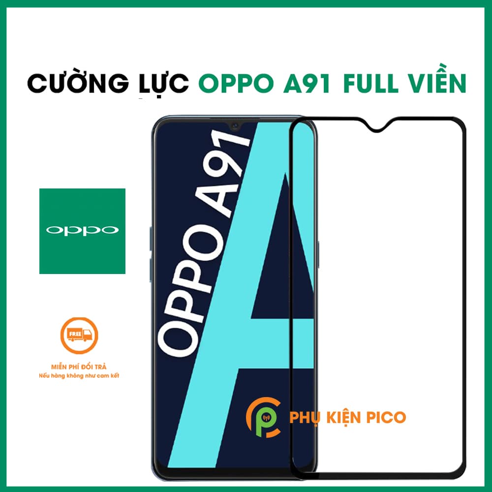 Cường lực Oppo A91 viền đen siêu mỏng độ cứng 9H chống trầy xước – Dán màn hình Oppo A91