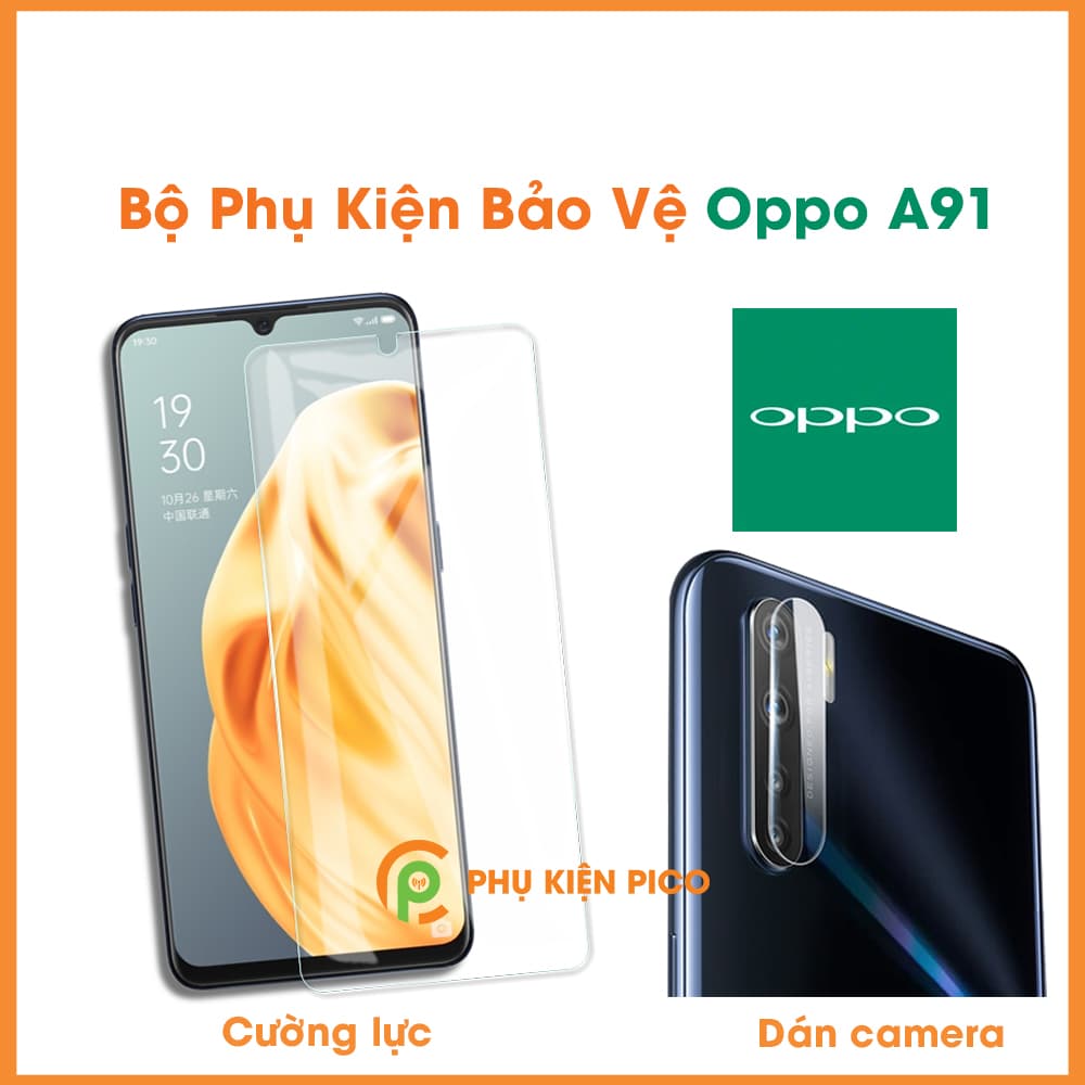 Kính cường lực Oppo A91 chính hãng Xooxi và dán camera Oppo A91 - combo2