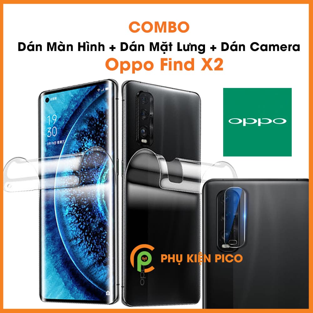 Dán màn hình Oppo Find X2 và dán lưng Oppo Find X2 PPF cao cấp dẻo và dán camera - combo3