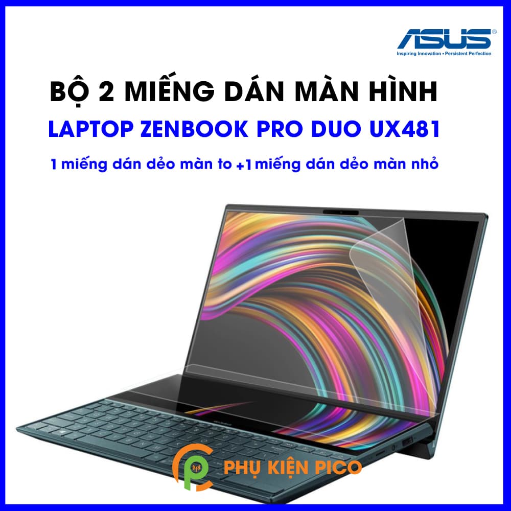 Dán màn hình Laptop Asus ZenBook Pro Duo UX481 bộ 2 miếng