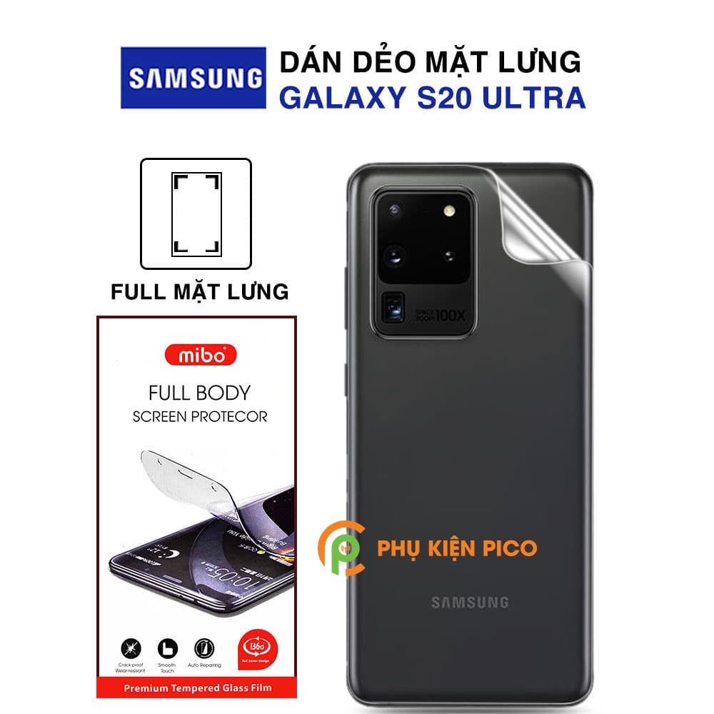 Dán lưng Samsung S20 Ultra PPF full mặt lưng PPF tự phục hồi vết xước chính hãng Mibo