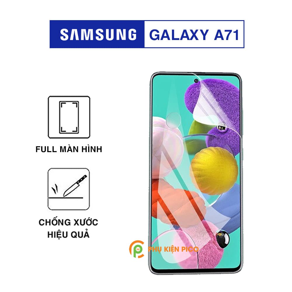 Dán màn hình Samsung A71 full màn dẻo trong suốt PPF tự phục hồi vết xước