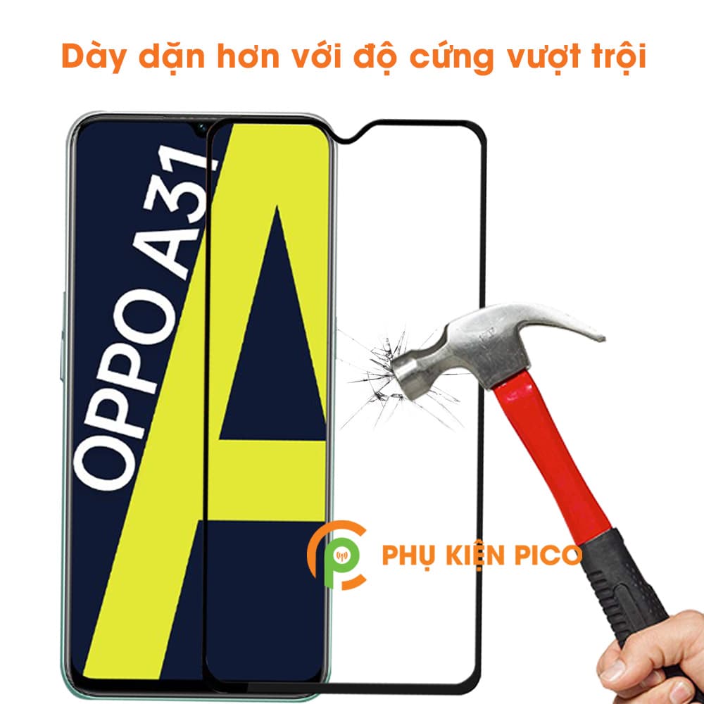 Kính cường lực Oppo A31 viền đen siêu mỏng độ cứng 9H - 3