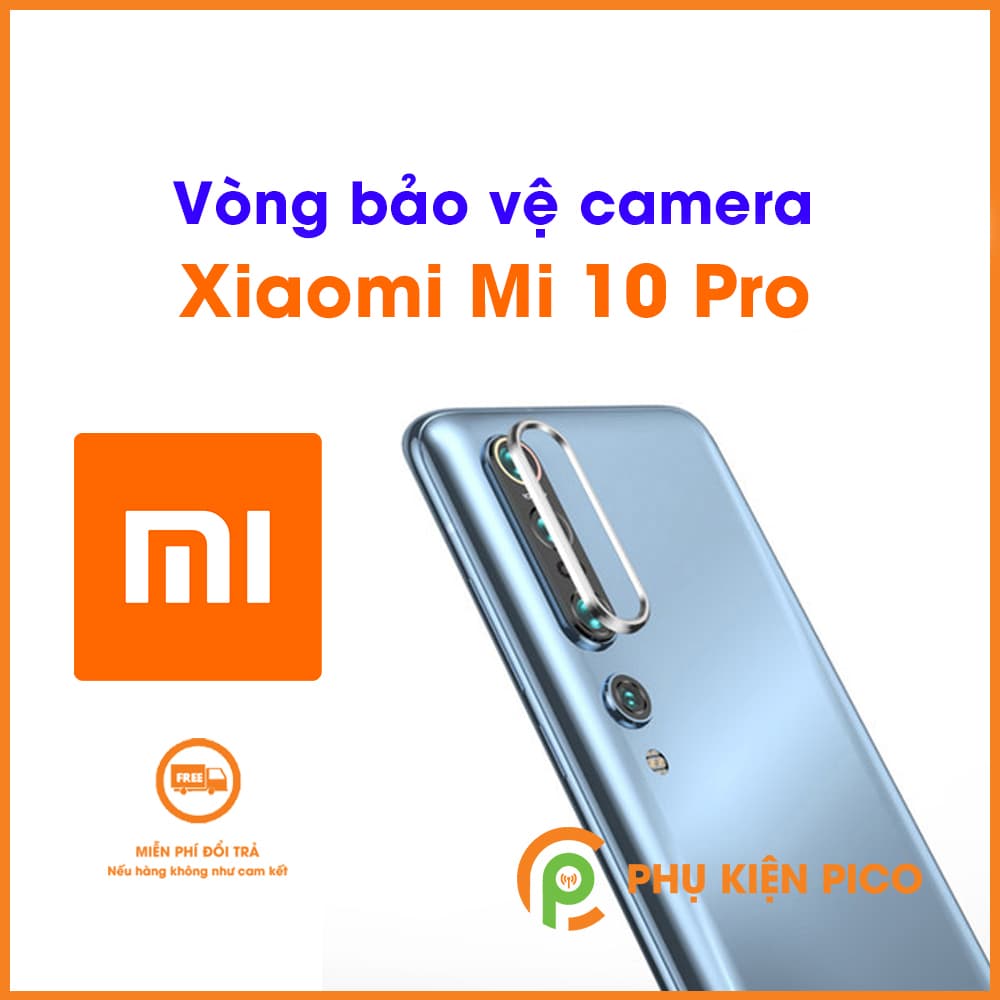 Vòng bảo vệ Xiaomi Mi 10 Pro - Ốp viền camera Xiaomi Mi 10 Pro kim loại màu bạc