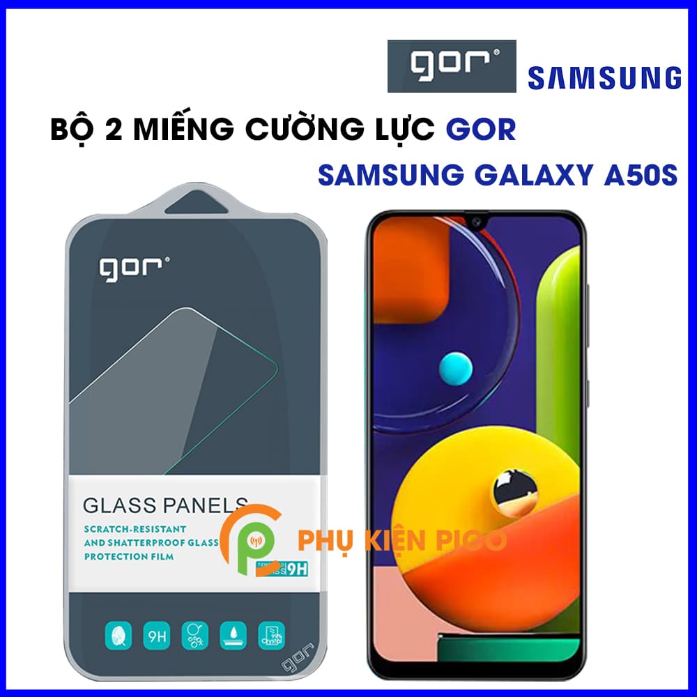 Cường lực Samsung Galaxy A50s chính hãng Gor trong suốt bộ 2 chiếc