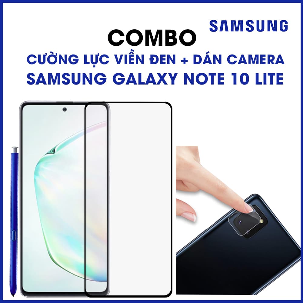 Cường lực và dán camera Samsung Galaxy Note 10 Lite viền siêu mỏng - combo2