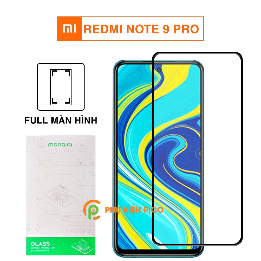 Kính cường lực Redmi Note 9 Pro full màn hình viền đen siêu mỏng 3D Monqiqi – Dán màn hình Xiaomi Redmi Note 9 Pro
