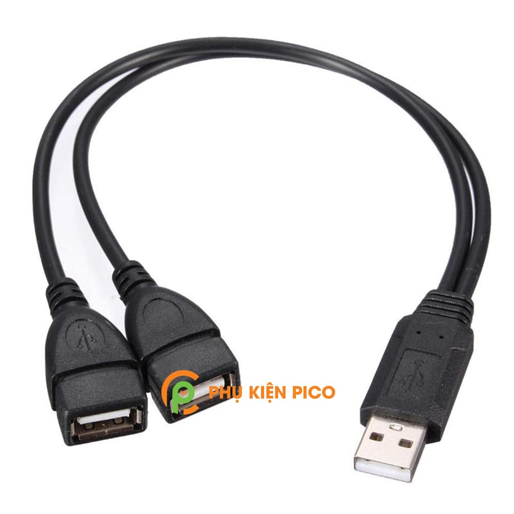 Dây cáp chia cổng USB 2.0 từ 1 đầu đực sang 2 đầu cái cho laptop điện thoại - 4
