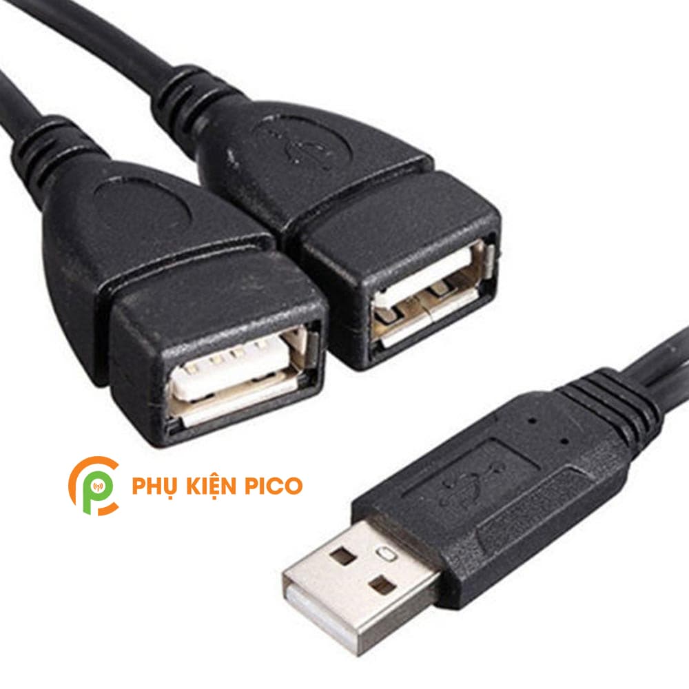 Dây cáp chia cổng USB 2.0 từ 1 đầu đực sang 2 đầu cái cho laptop điện thoại - 5