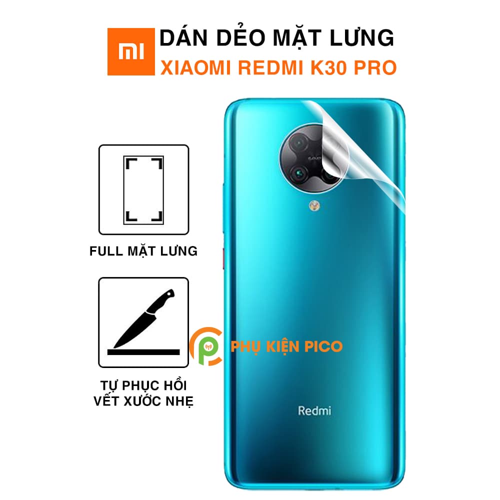 Dán lưng Xiaomi Redmi K30 Pro PPF cao cấp dẻo trong suốt