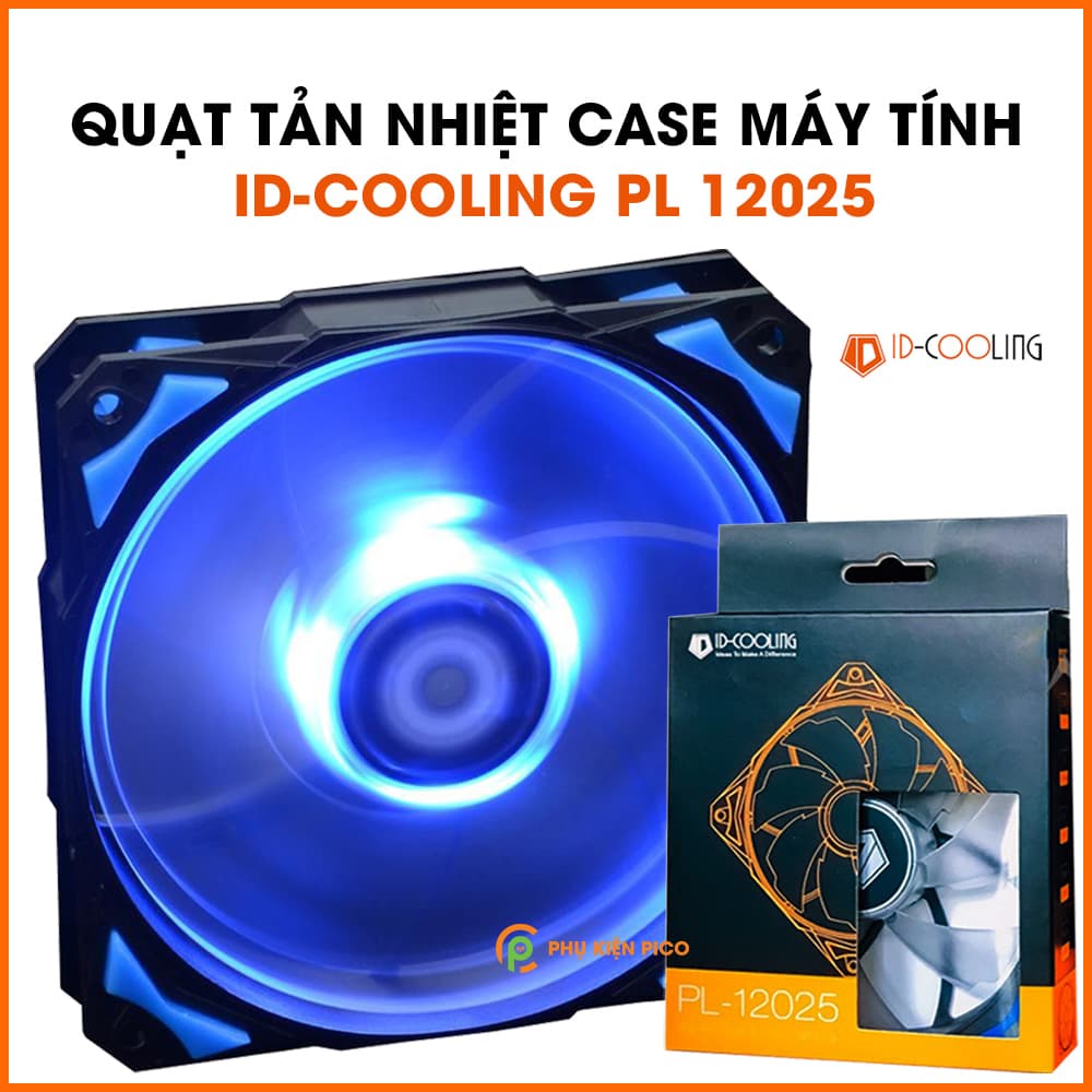 Quạt tản nhiệt case máy tính ID-COOLING PL 12025 Quạt Fan Case 12cm LED xanh dương