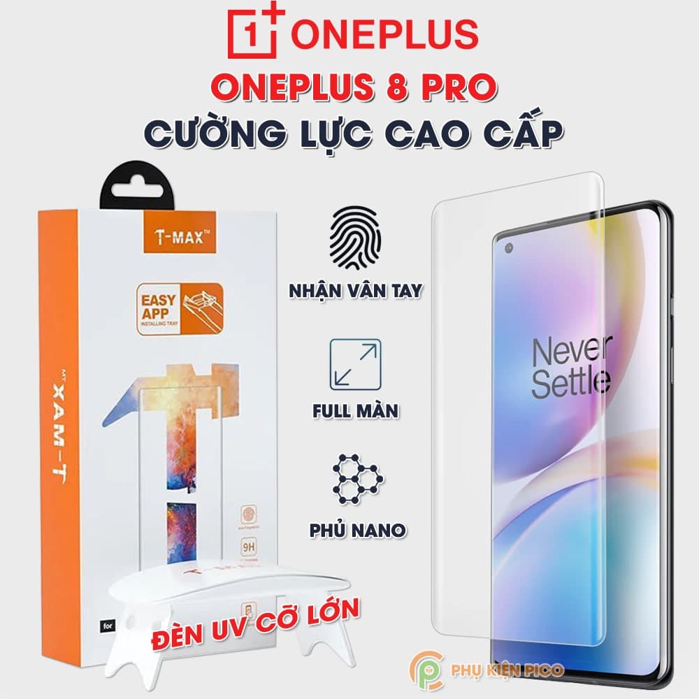 Kính cường lực Oneplus 8 Pro chính hãng T-Max độ cứng 9H full màn hình