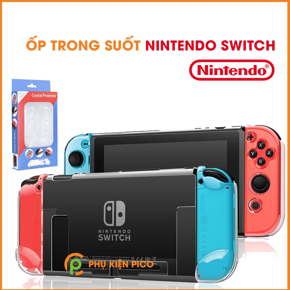 Ốp lưng Nintendo Switch ốp Joycon nhựa PC cứng cao cấp trong suốt chống sốc